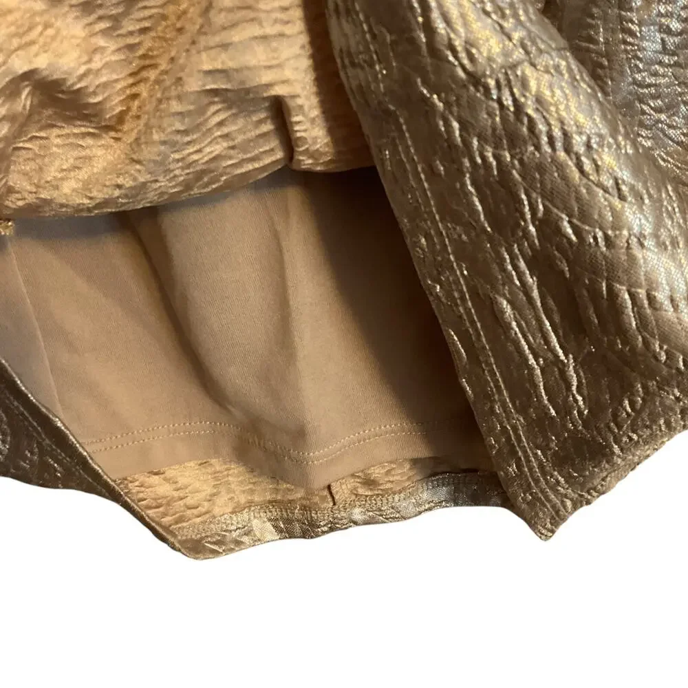 GUESS Mini Skirt Metallic Textured‎ Women’s Size 0 Stretch Zip Back Lined
